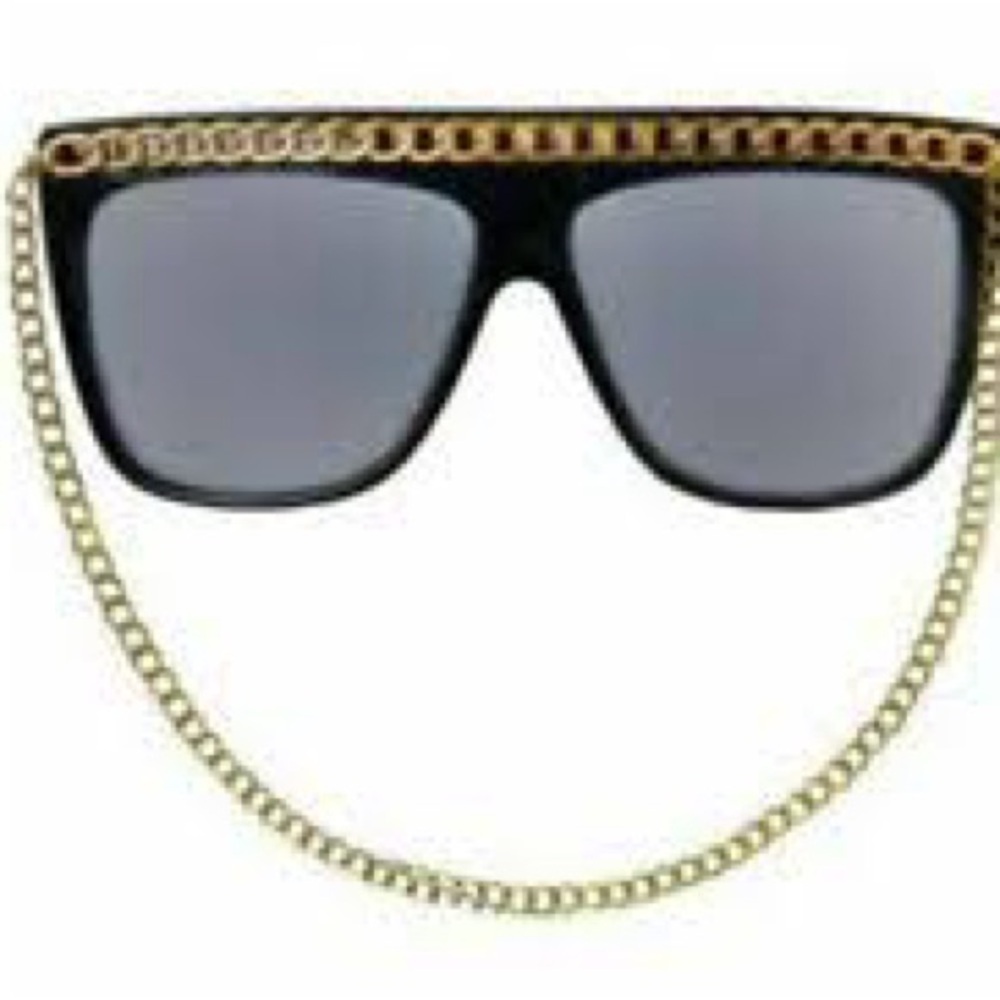 Chic Black Sunglasses with Gold Chain Accent - Picture 2 of 3